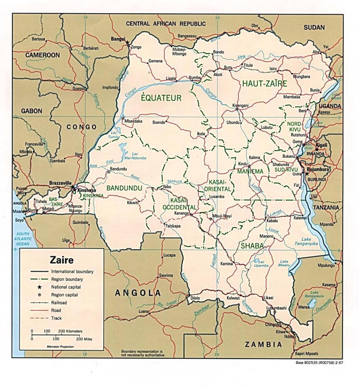 zaire-afrikka kartta