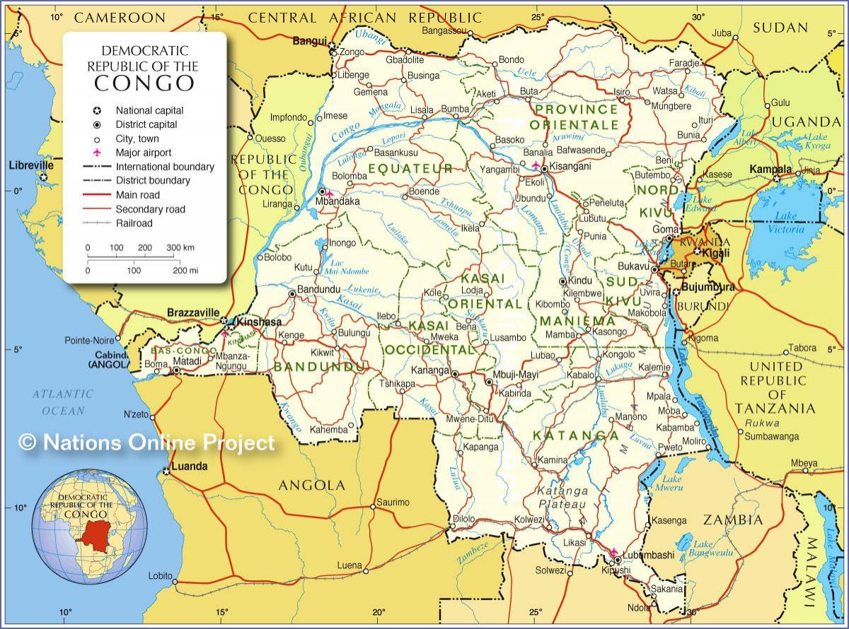 kartta kongon demokraattinen tasavalta